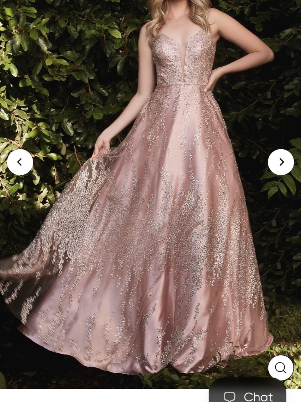 Cinderella Divine J819 Rose Gold Glitter Prom Dress Gown Size 8 EUC